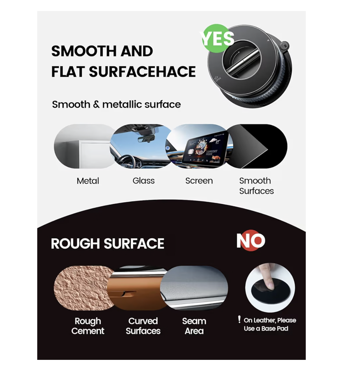 Lamicall Car Phone Holder - [70 LBS Strongest Suction] for Mag safe Car Mount, 360° Adjustable Vacuum Suction, Dashboard Windshield Magnetic Mobile Holder for Car/Mirror/Smooth Surface for All Phone