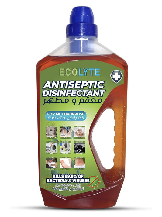 ECOLYTE+ Antiseptic Disinfectant, Premium Liquid for Effective Germ Protection Antibacterial & Personal Hygiene, Versatile & Effective, Used in Bathing, Laundry, All purpose Cleaner (1 Liter)