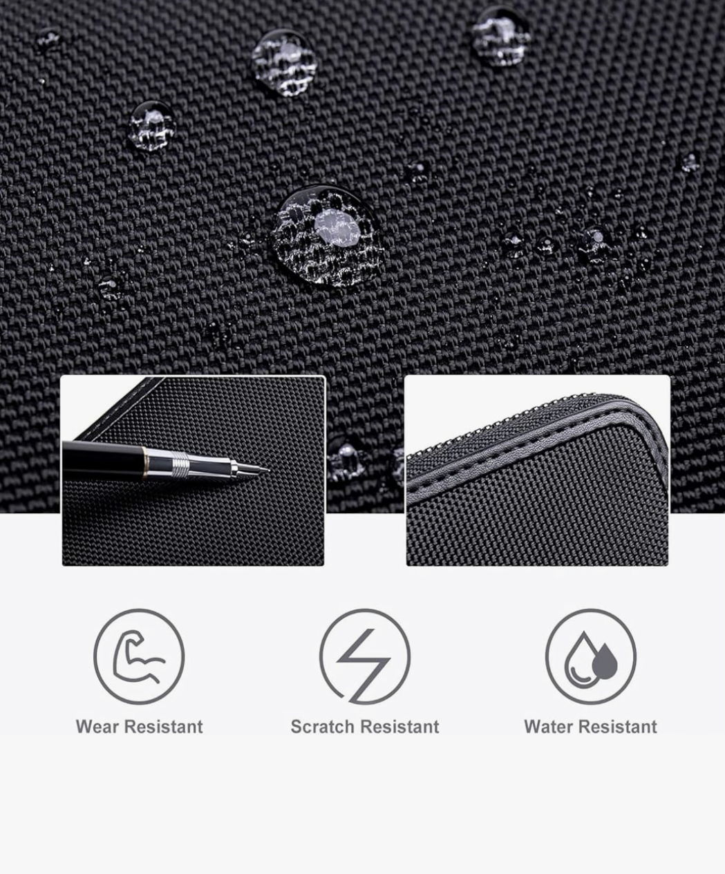 Arctic Hunter Long Wallet for Men Women Gift Box 1680D Polyester Passport Holder Zipper Coin Pocket Wrist Strap Money Hand Purse for Checkbook Cash Credit Card Passport, Black