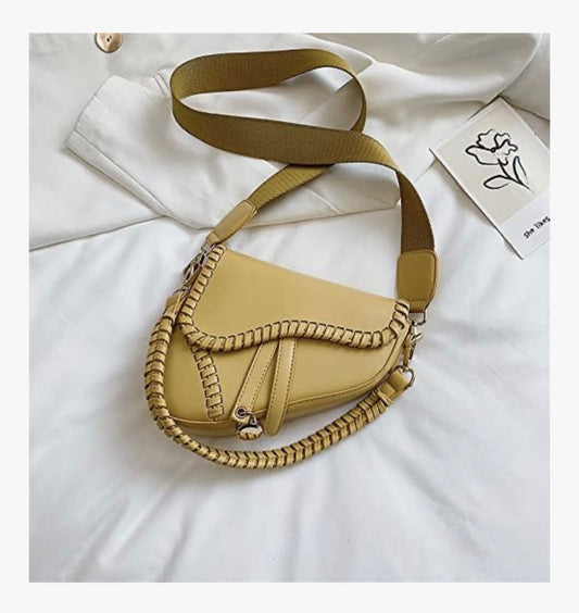 PURFANREE Women Trendy Saddle Shoulder Bag Clutch Purse Underarm Handbag Satchel HandBag Crossbody Bag