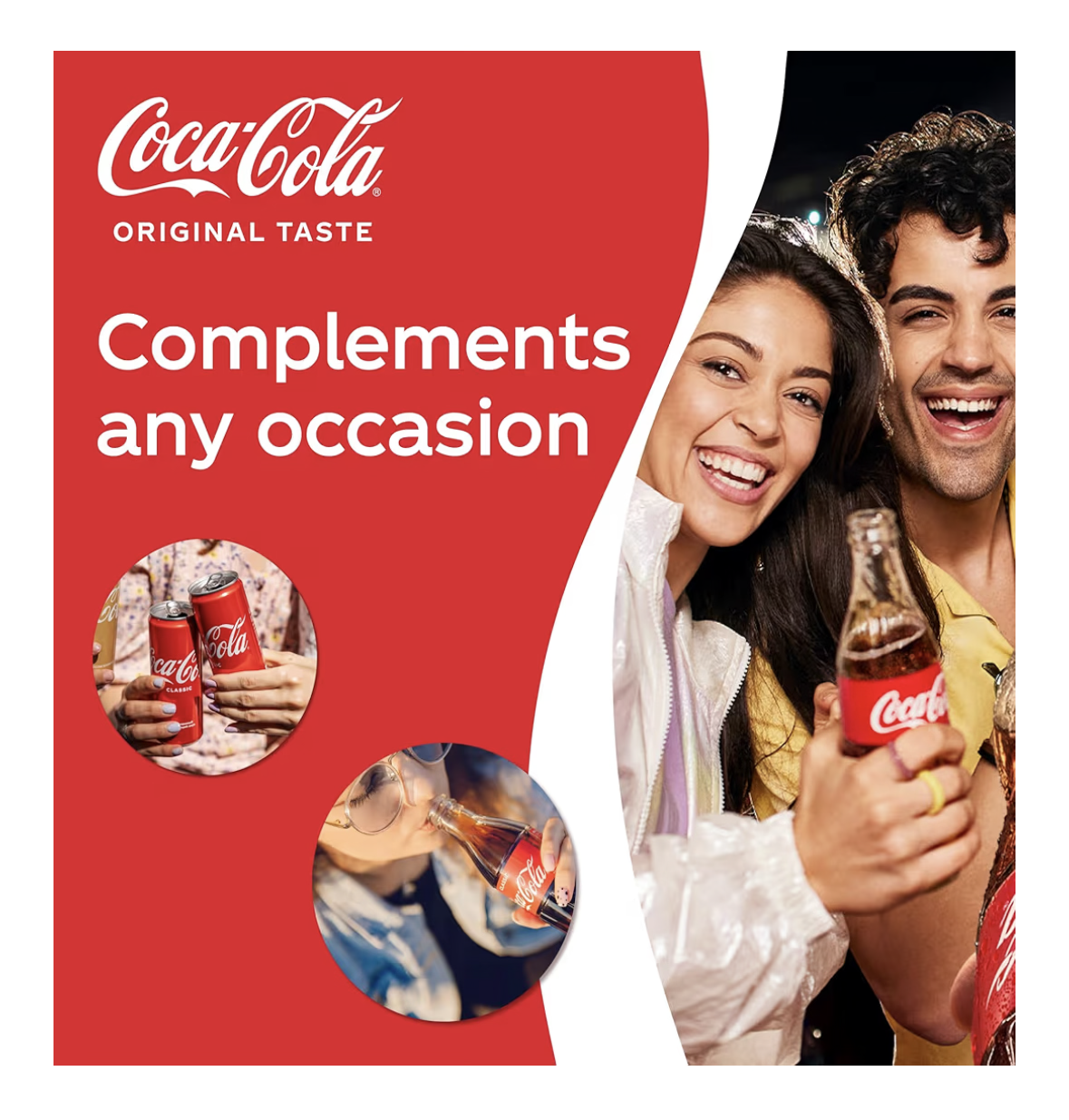 COCA-COLA Original Taste, Carbonated Soft Drink, Can 330ml, pack of 6