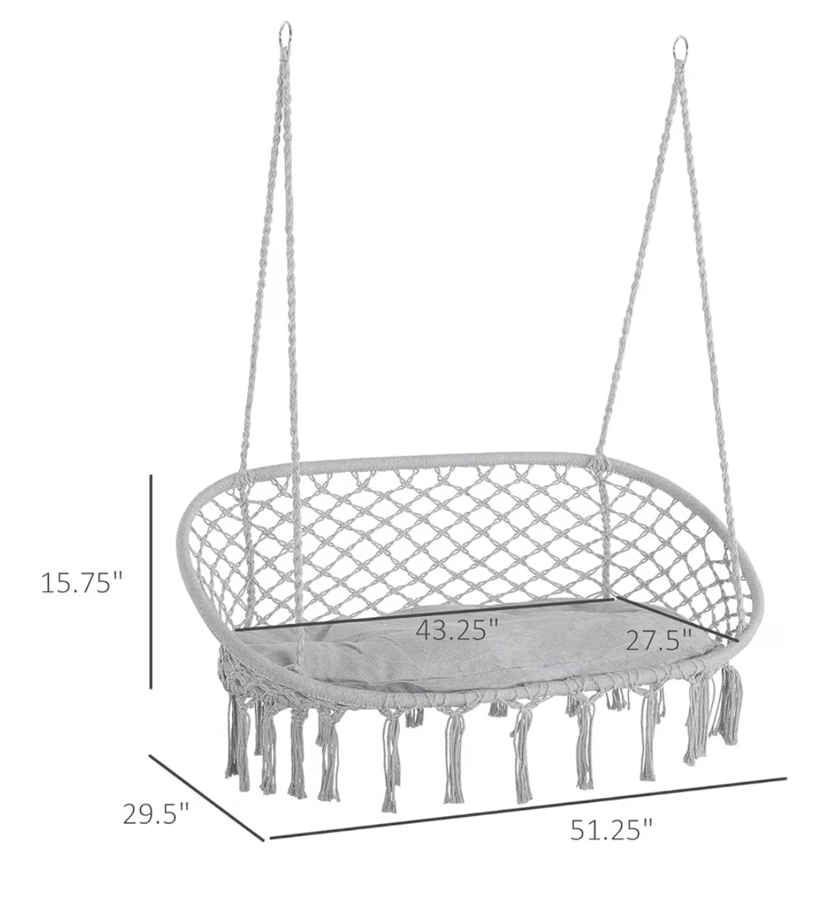 Vital Double Swing Chair for Outside Hammock Garden