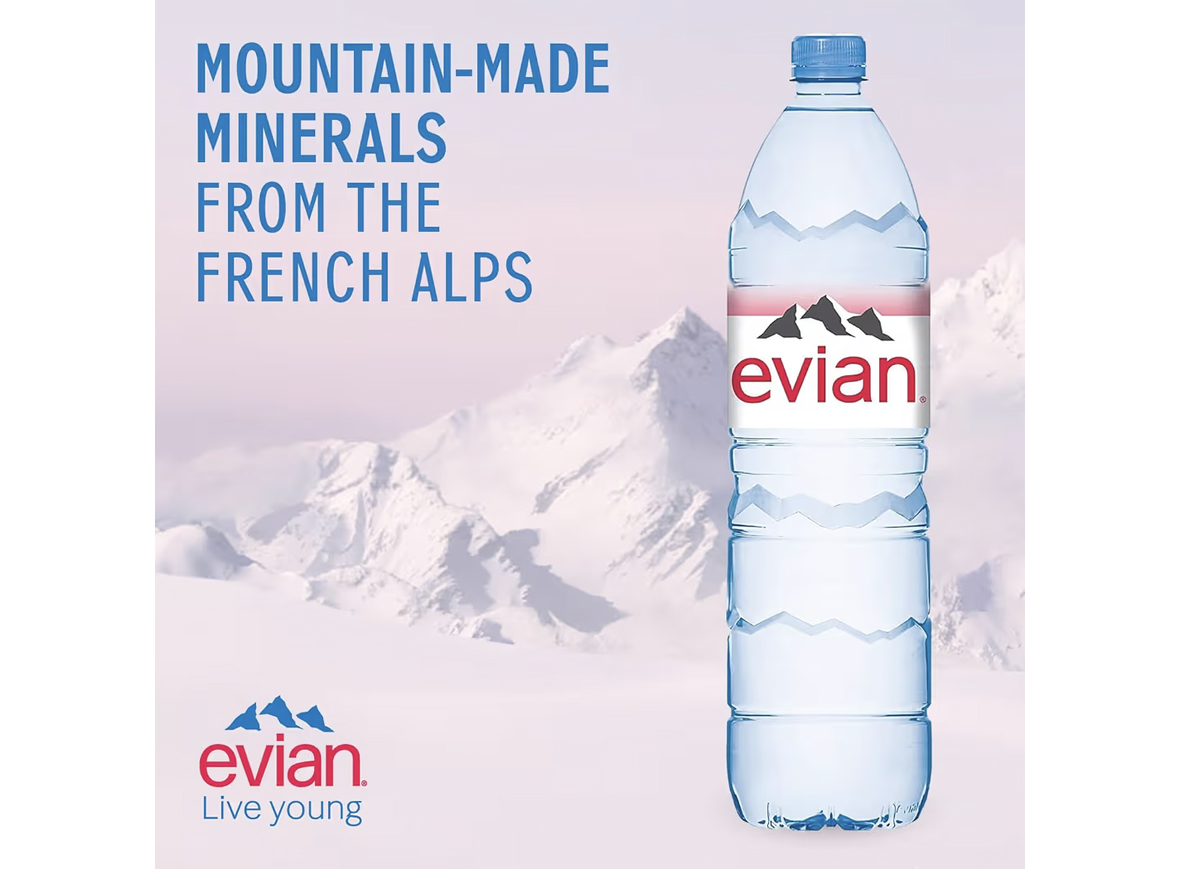 Evian Mineral Water, Naturally Filtered Drinking 1.5L Bottled Water Crafted By Nature, Case Of 9 X 1.5 Liter