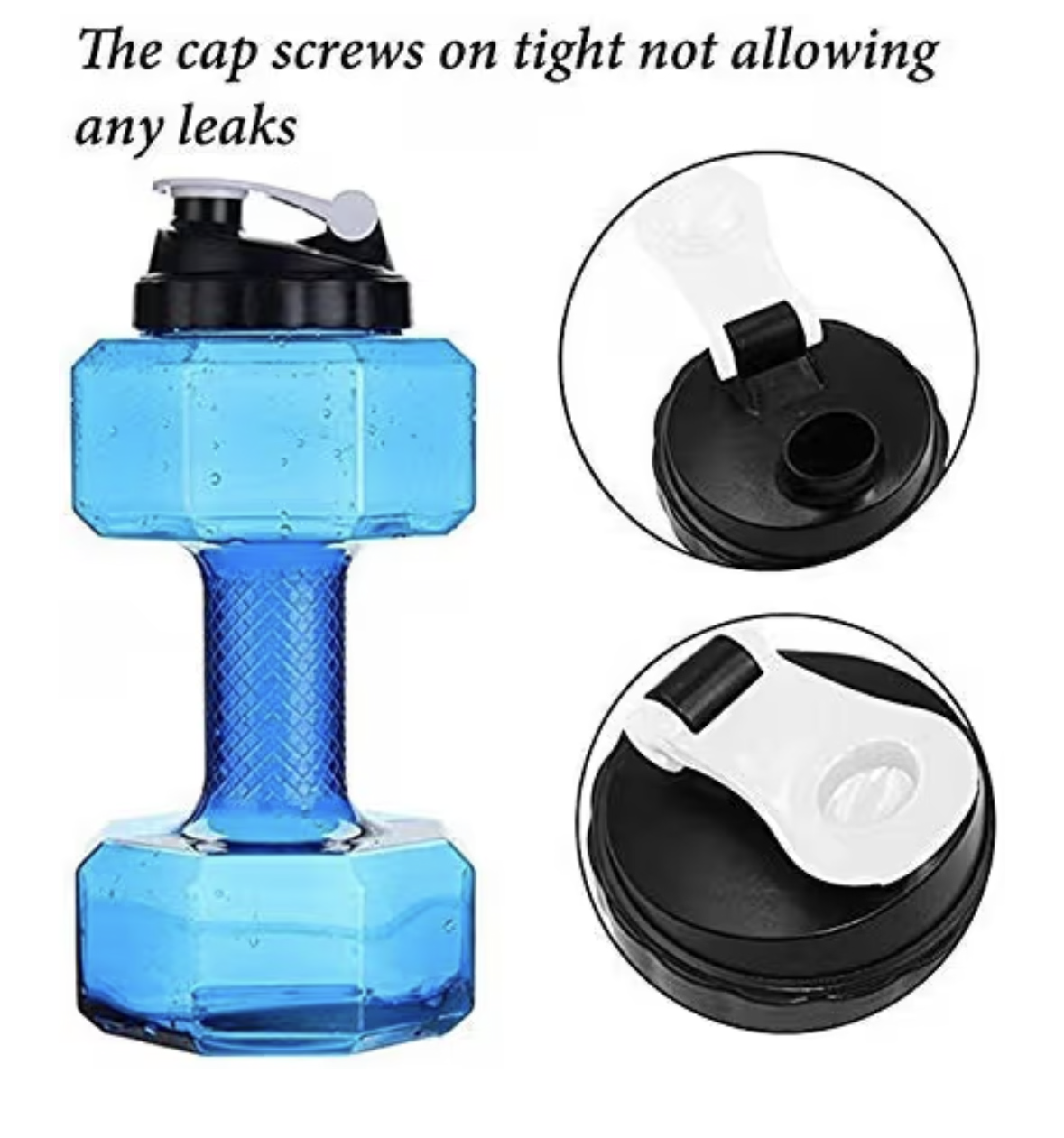 2.5L Dumbbell Shape Water Bottle, Eco Sports Fitness Exercise Water Jug for Gym Rose (Adults Unisex)