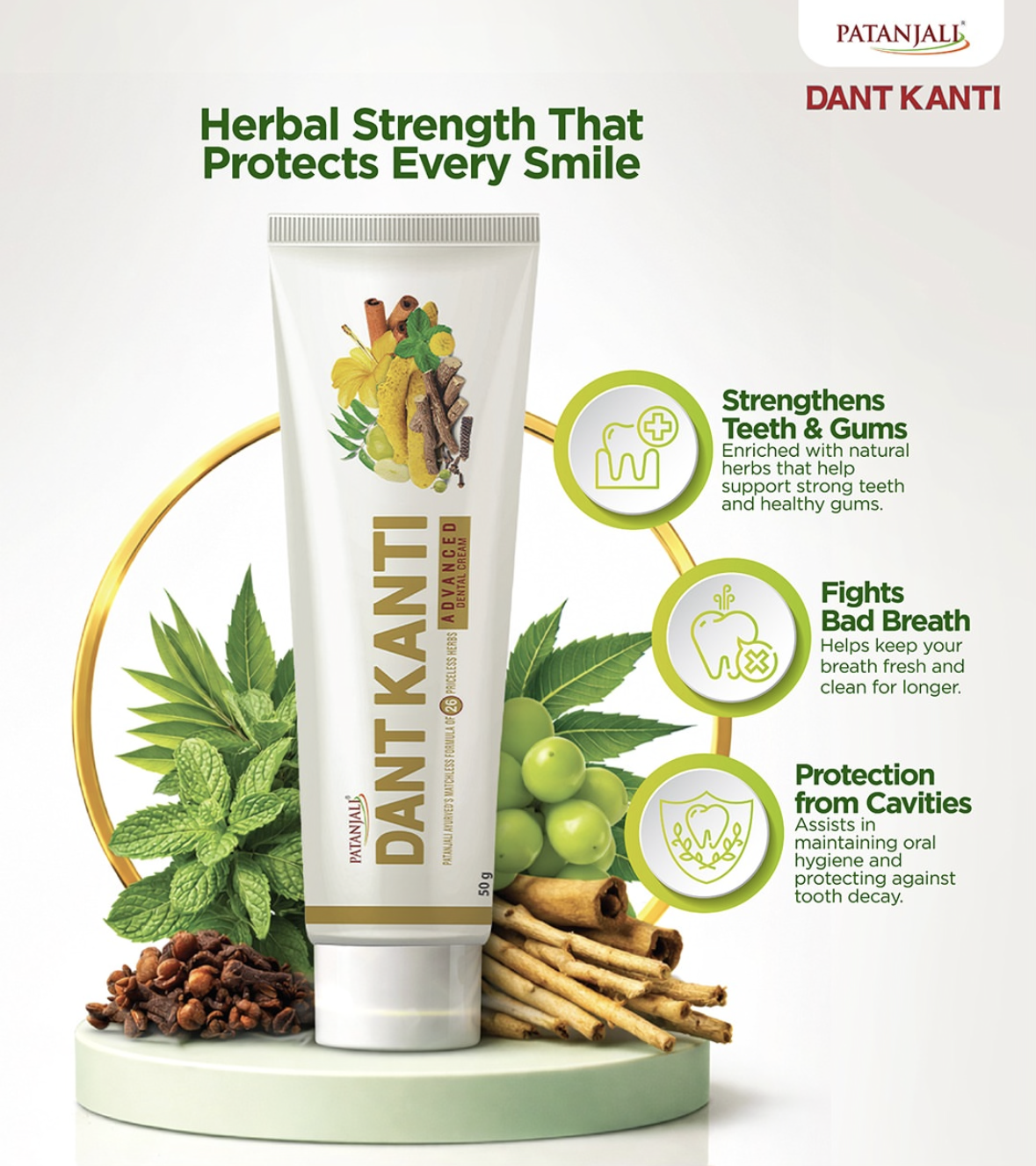 Patanjali Dant Kanti Dental Natural Cream -200g -Pack of 3