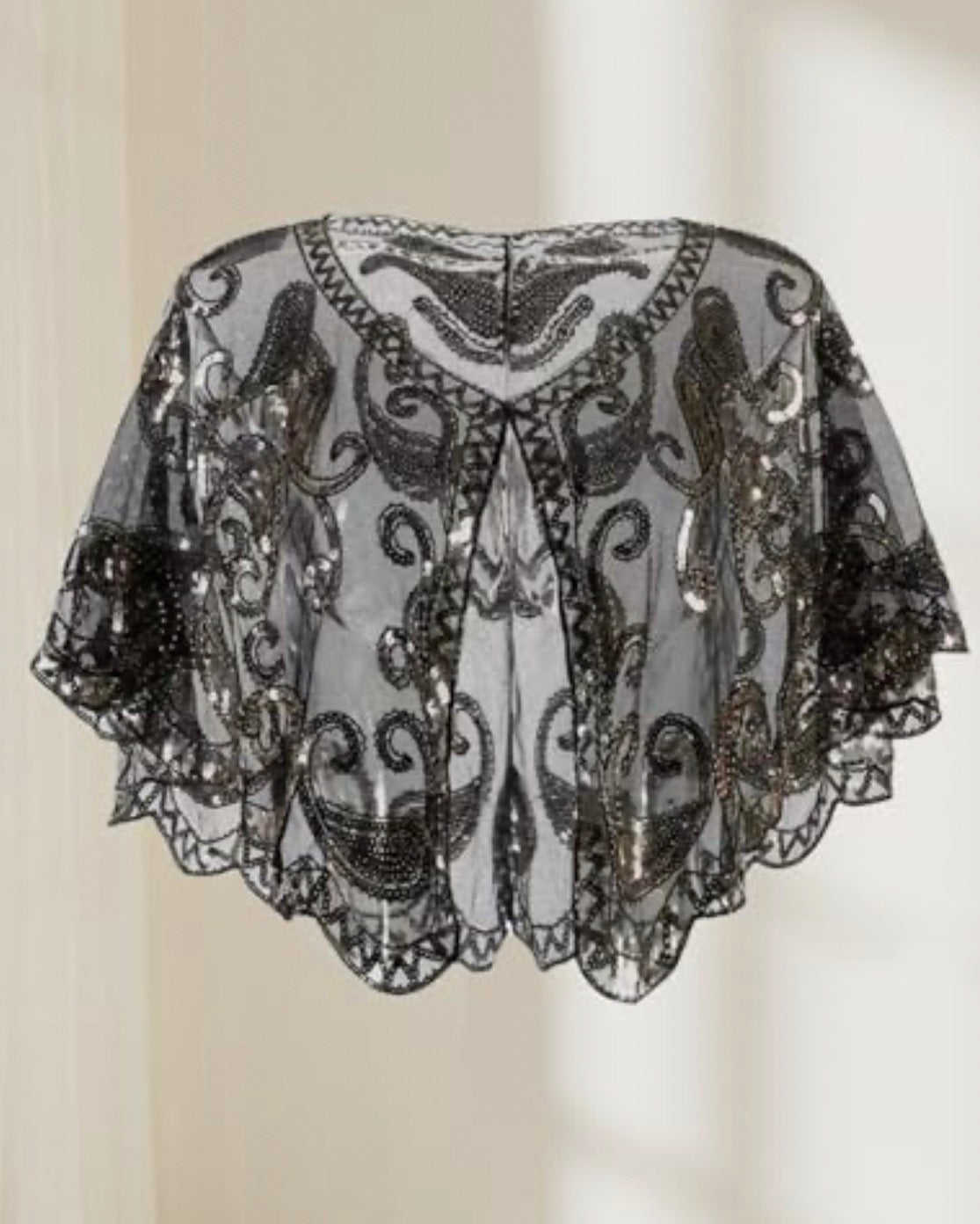 Women's 1920s Flapper Shawl Sequin Beaded Wrap for Evening Dresses, Weddings,Parties Beaded Shawls