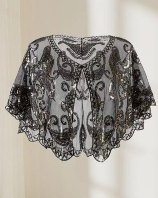 Women's 1920s Flapper Shawl Sequin Beaded Wrap for Evening Dresses, Weddings,Parties Beaded Shawls
