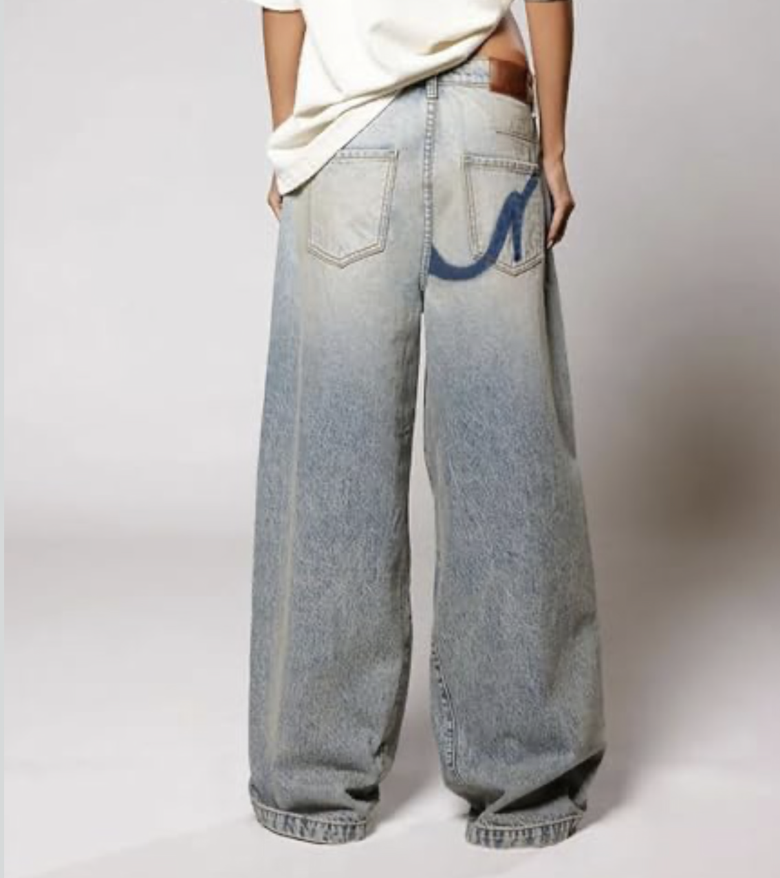 Women Baggy Jeans Mid-Low Waist Streetwear Vintage Jeans Wide Leg Denim Pants