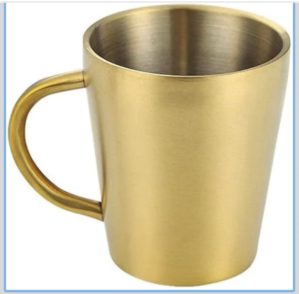 Home Double-Layer With Handle 304 Stainless Steel Water Cup 300ml Dining Drinkware Mugs Coffee Mugs(Gold)