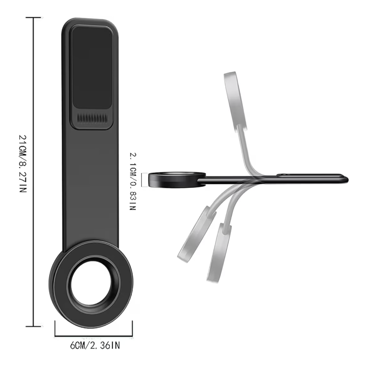 Car Mount, Detachable Bendable Aluminum Arm Magnetic Phone Holder, 20 Strong Magnets, for iPhone 16 15 14 13 Pro Max Mini
