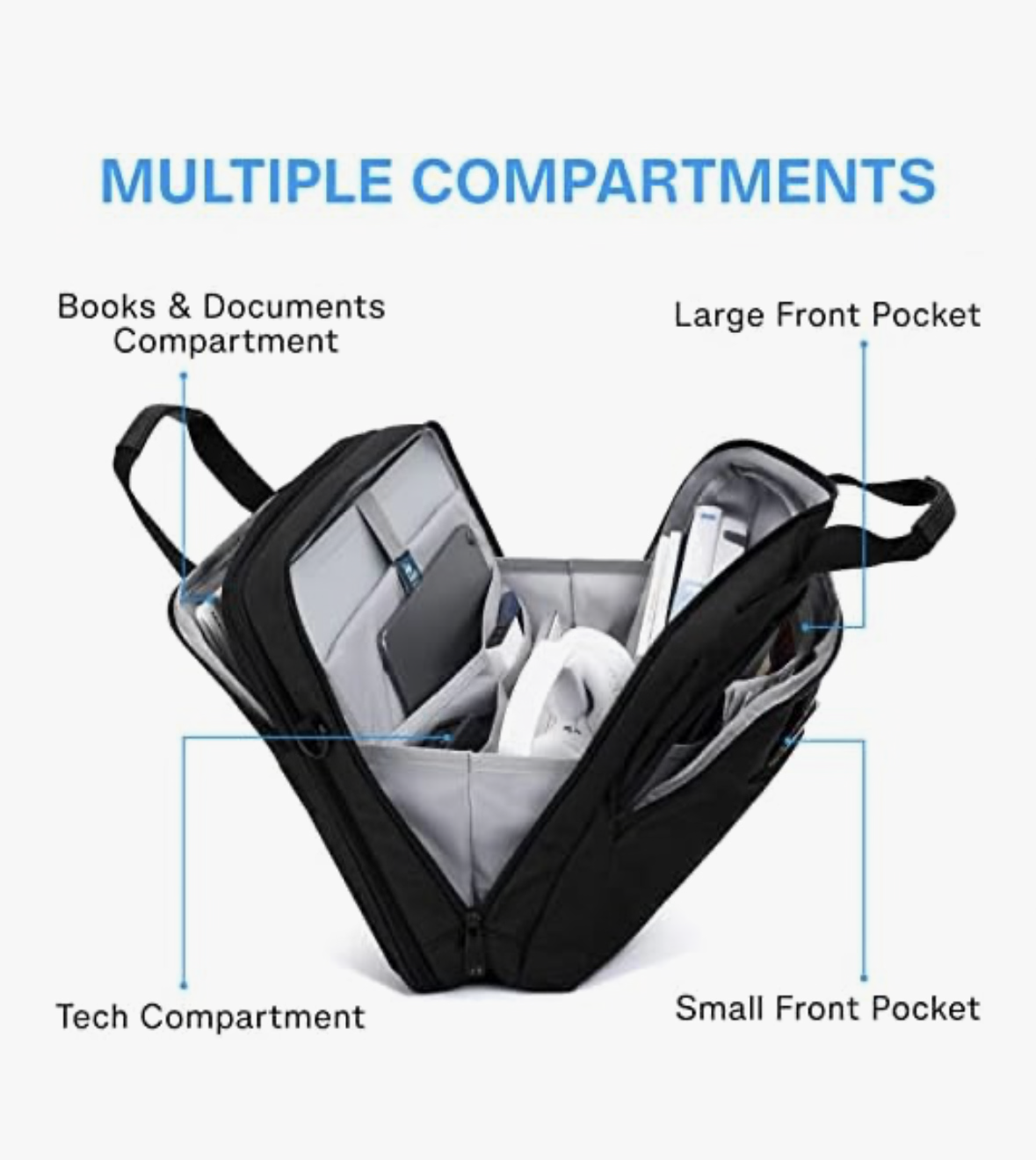 17.3 Inch Laptop Bag (Unisex Adults), Expandable Briefcase for Men Women Anti-Theft Computer Bag