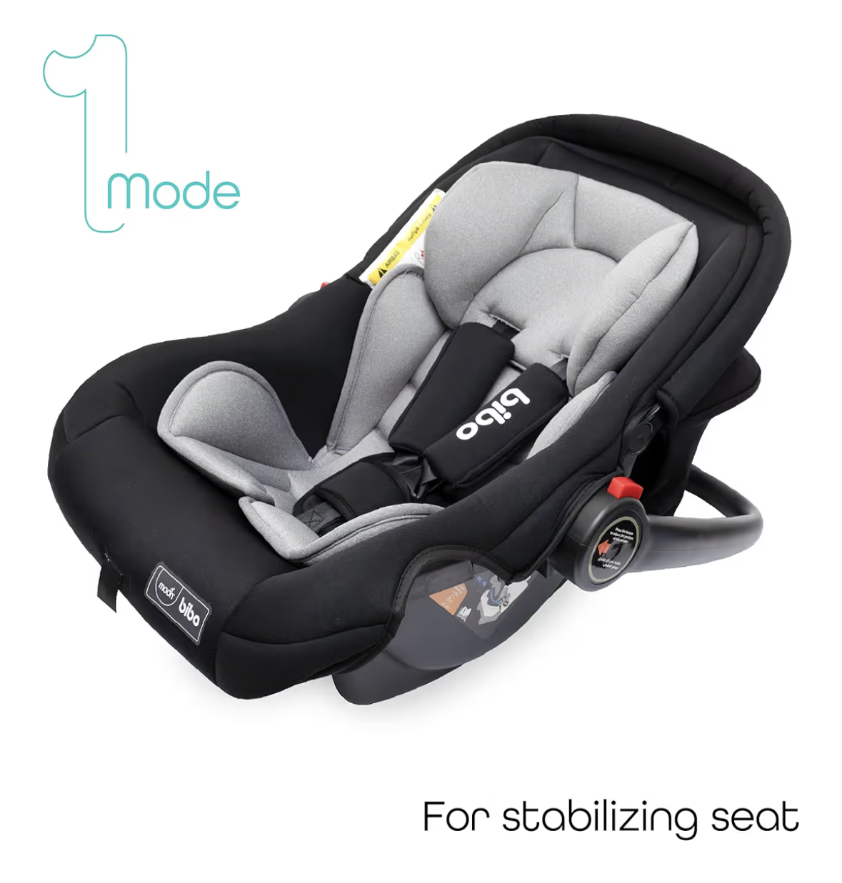 The Moon Brand Bibo Infant/Baby/Kids Travel Car Seat With Full Body Support Cushion Rear Facing Seat Carry Cot AdjUStable Canopy Suitable For 0 Months+0 13 Kg - Black