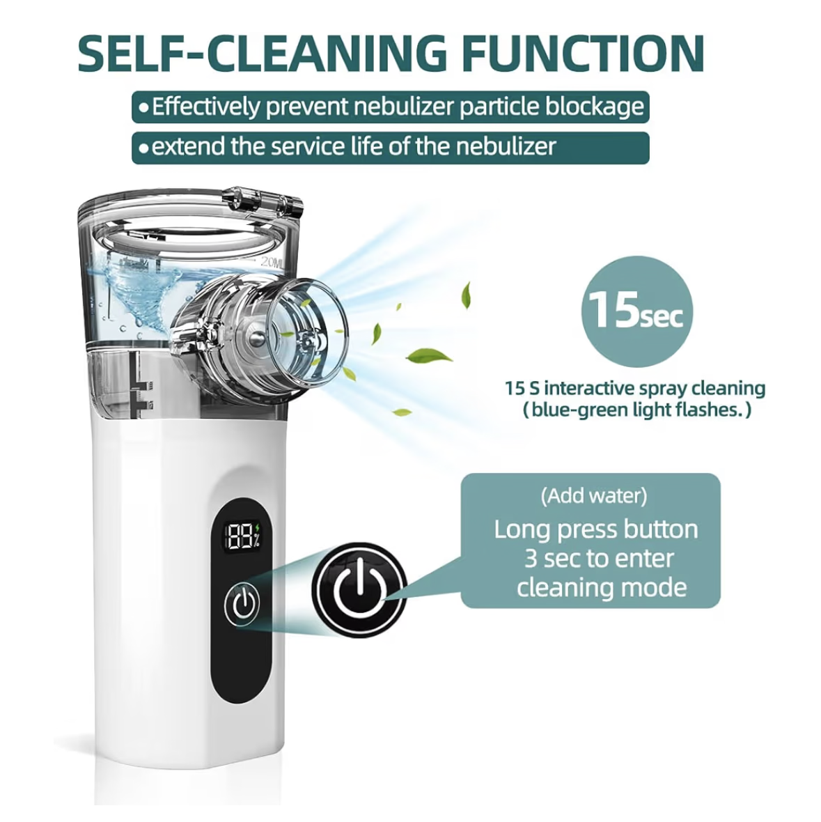 Portable Mini Vaporizers, Handheld Travel Steam Compressor Machine Humidifier Cool Mist Inhaler for Adults & Kids, 800 mAh large capacity