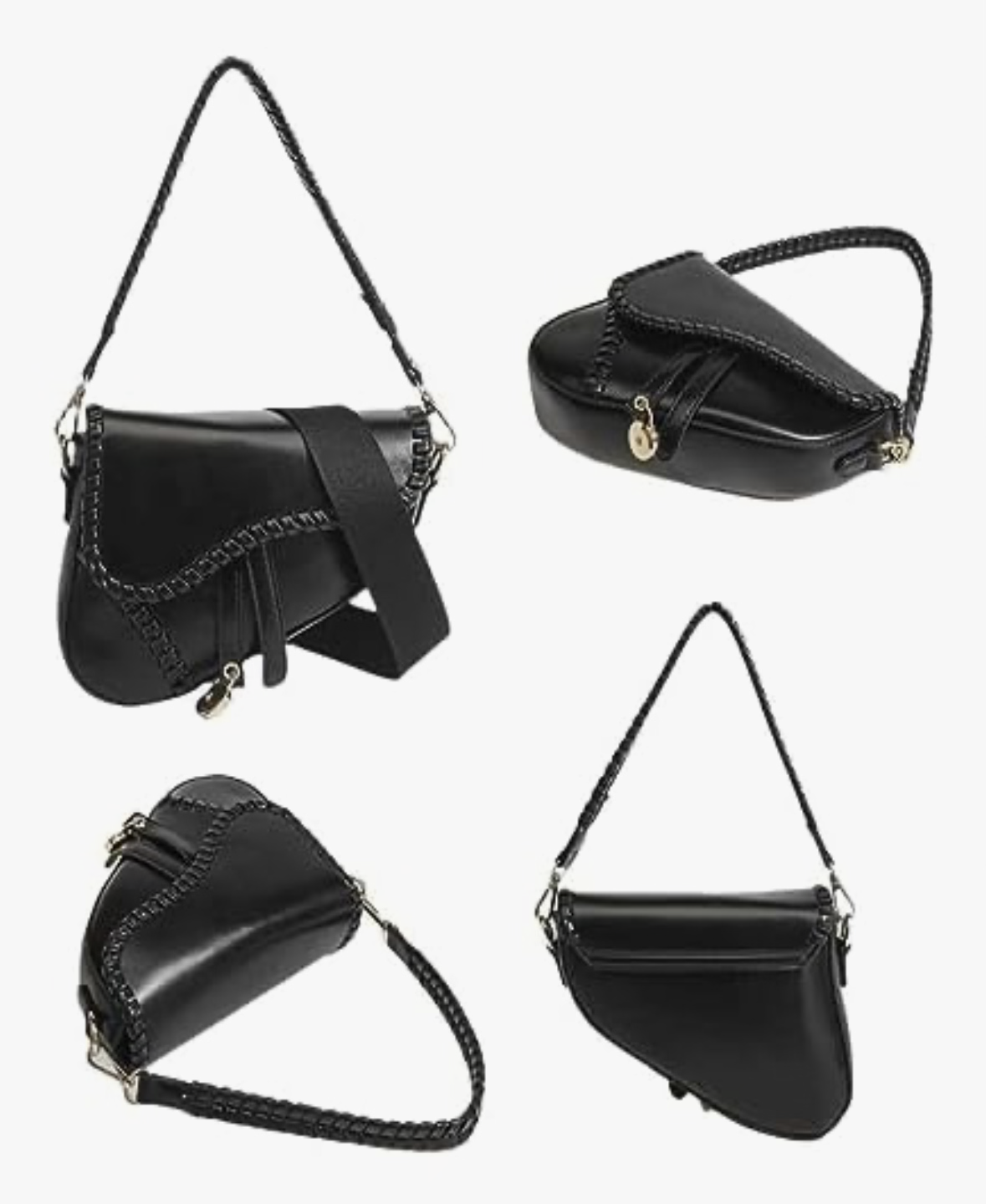 PURFANREE Women Trendy Saddle Shoulder Bag Clutch Purse Underarm Handbag Satchel HandBag Crossbody Bag