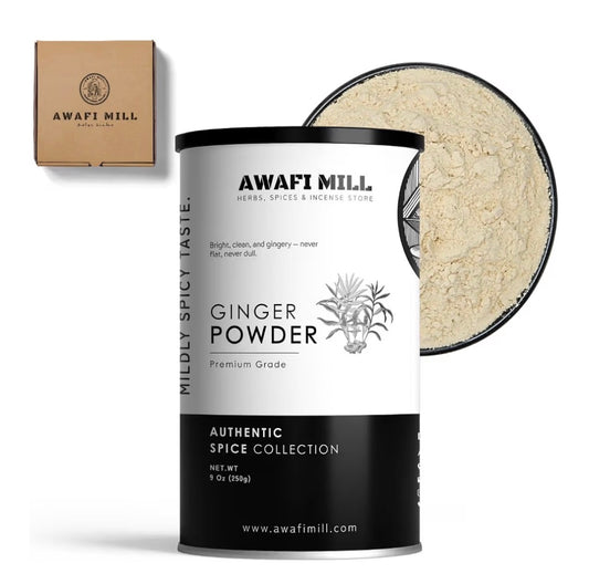 AWAFI MILL Ginger Powder (Zingiber officinale) | Warm, Citrusy Heat for Curries & Marinades, Baking & Cookies, Pickles, Rubs & Everyday Seasoning - 250 g | 9 Oz