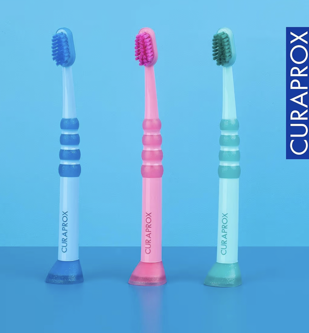 Curaprox Baby Toothbrush, Surprise Color I Extra-Soft Brush for Babies & Kids (0-4 Years) with 4,260 CUREN® Filaments I Gentle & Effective Cleaning for Sensitive Gums