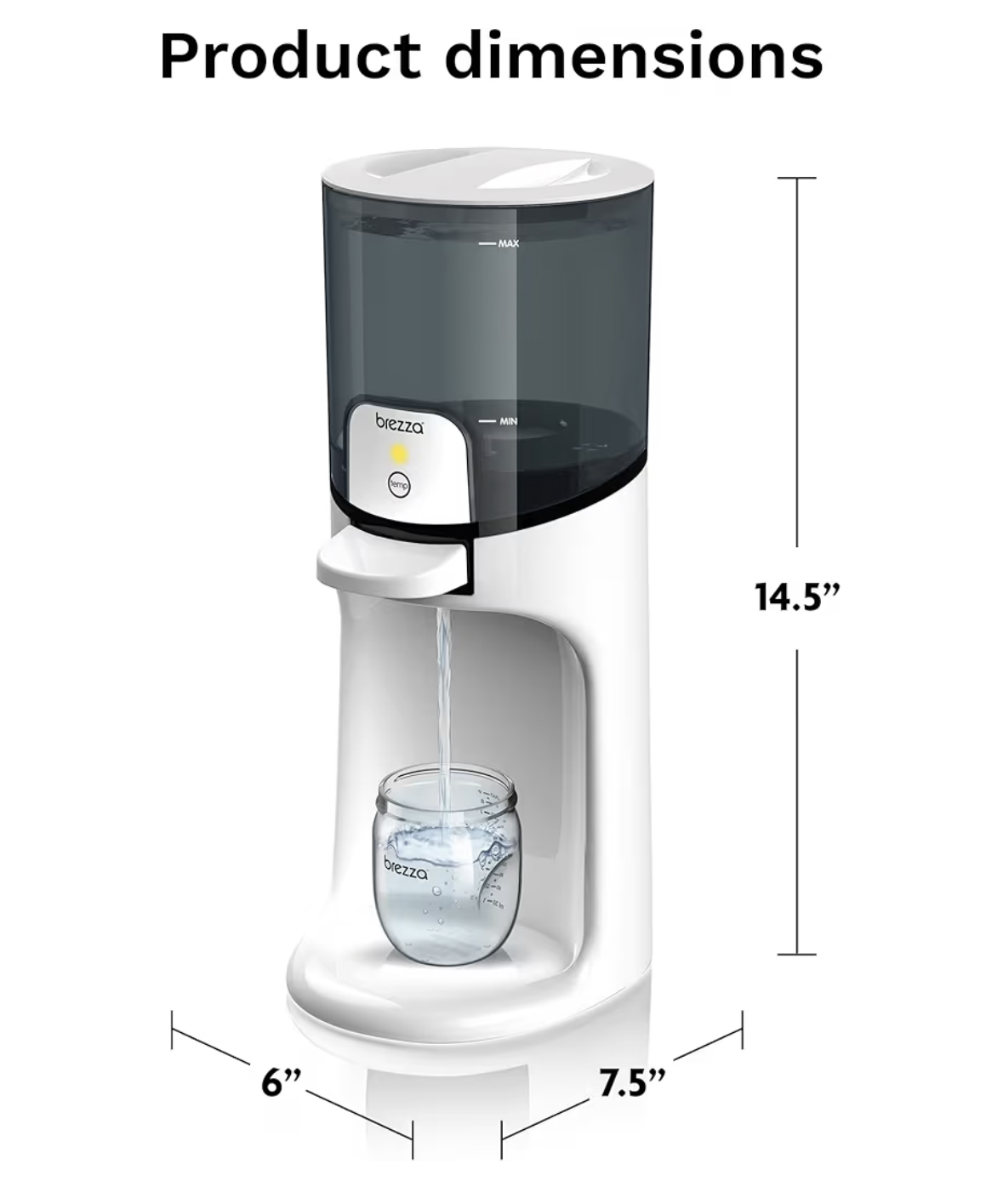 Baby Brezza Instant Warmer – Instantly Dispense Warm Water at Perfect Baby Bottle Temperature - Traditional Baby Bottle Warmer Replacement - Fast Baby Formula Bottles 24/7 – 3 Temperatures