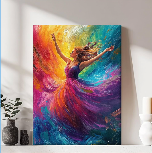 Framed Canvas Wall Art Print, Modern Ready to Hang Home Decor Abstract, Wall Hanging Decor Painting Poster Artwork for Living Room, Bedroom, Bathroom, Gift, Home Decoration 7.8 x 11 Inch D51