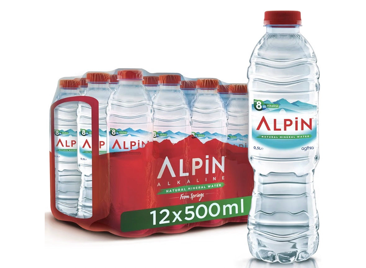 Alpin Alkaline Natural Mineral Water from Springs (12 Pcs x 500ml)