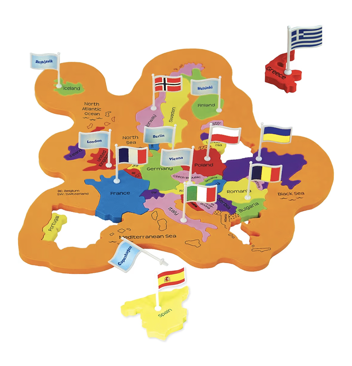 Imagimake Mapology أحجية خريطة العالم مع أعلام الدول والعواصم للأطفال من 5 سنوات فما فوق | أحاجي الصور المقطوعة على شكل دول | ألعاب تعليمية وجغرافية للأولاد والبنات |