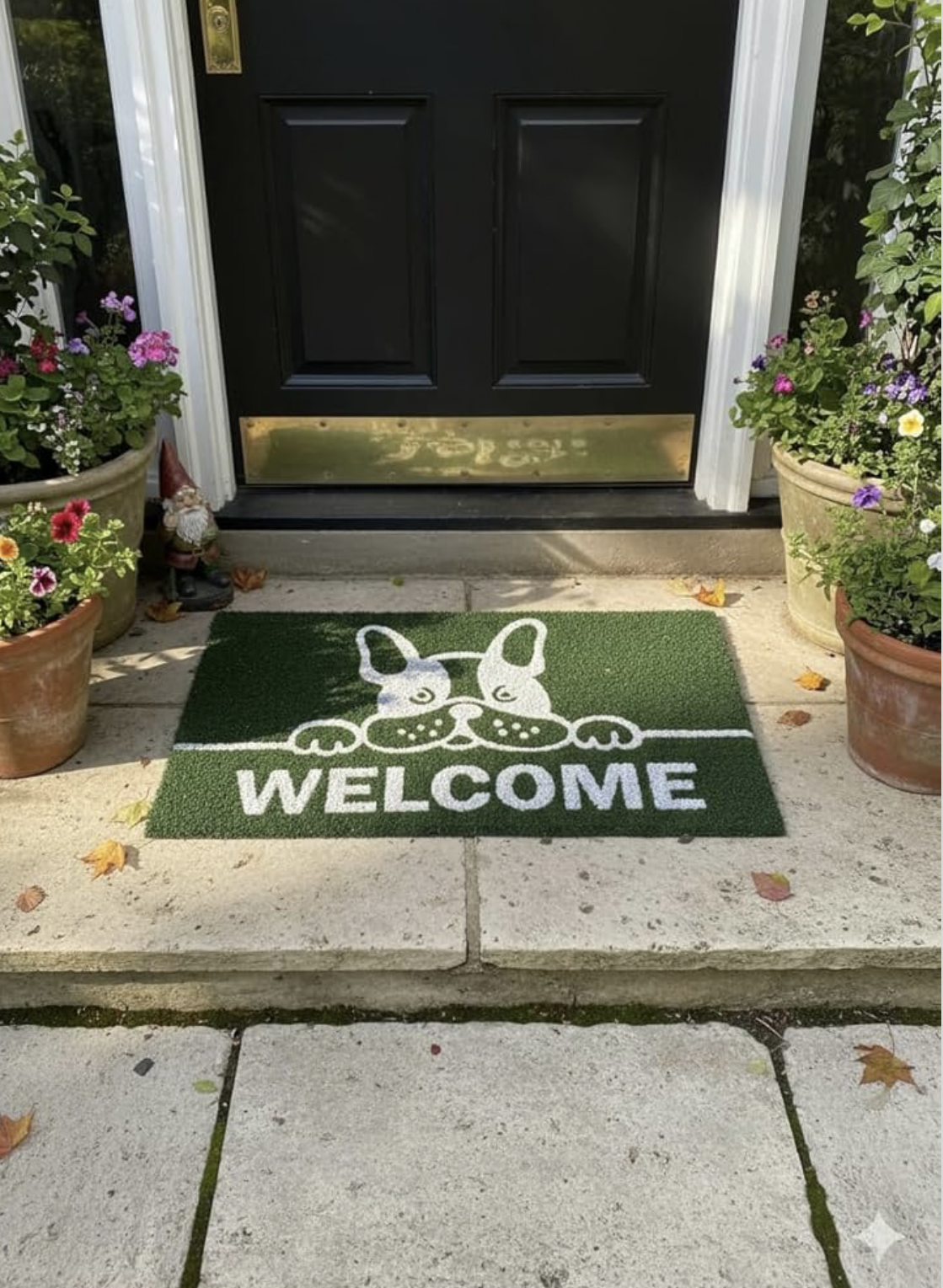 Welcome Door Mat, Non-Slip Dirt Trapping Outdoor & Indoor Entry Rug, Heavy Duty Easy Clean Doormat for Home, Porch, Kitchen, Balcony, All Seasons