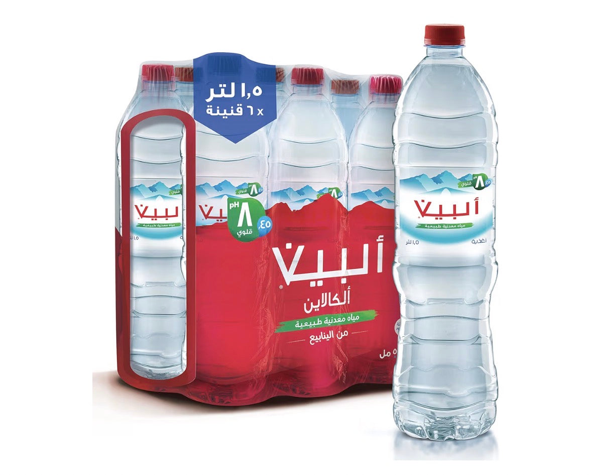 Alpin Alkaline Natural Mineral Water from Springs (6 x 1.5L)