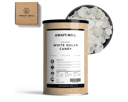 AWAFI MILL Sugar Candy | Crystal Rock Sugar | Mishri for Beverages and Desserts - 500 g | 17.6 Oz