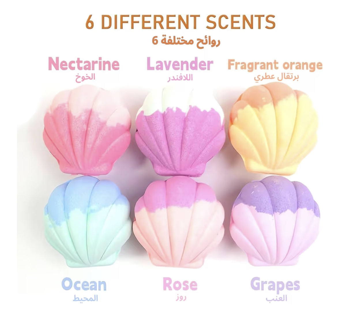 Bath Bombs for Kids Girls with Surprise, 6Pcs Shell Mermaid Bubble Bath Bomb Toys Set Kids Rich in Essential Oil