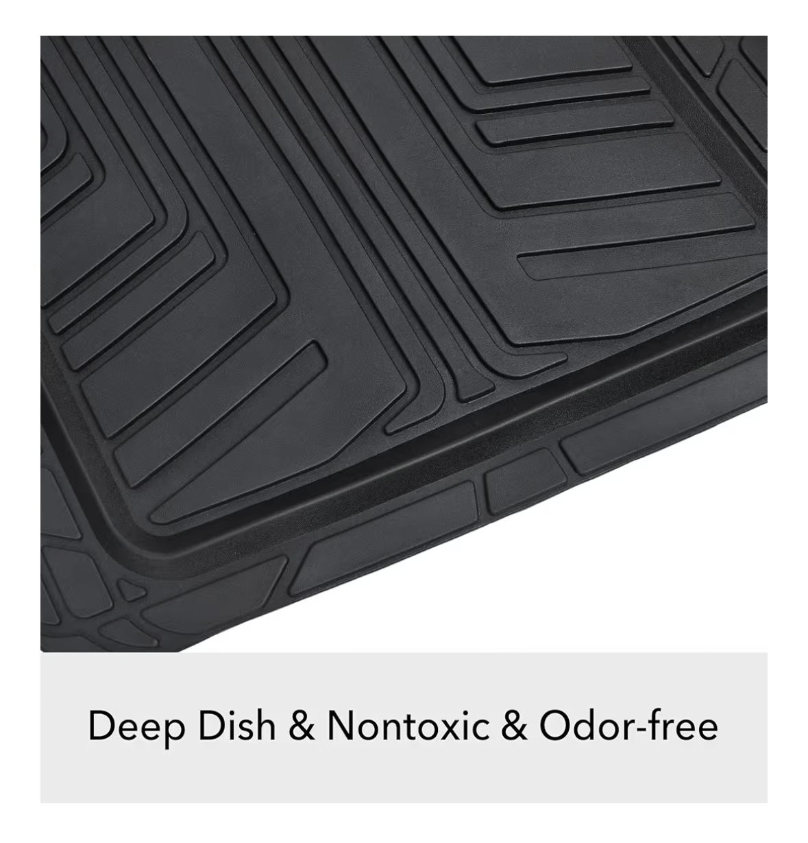 4-Piece Premium Rubber Floor Mat for Cars, SUVs and Trucks, All Weather Protection, Universal Trim to Fit, Black