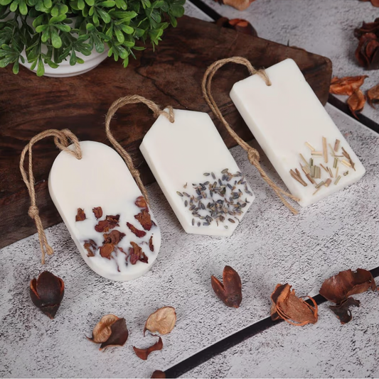 Sachet Tablet Handmade Wax Sachet Rose Scents Home Fragrance for Air Freshner, Wardrobe Freshener, Closets, Drawers, Cupboards, Car, Shoes Racks, Kitchen (Combo of Rose, Lemongrass, Lavender)