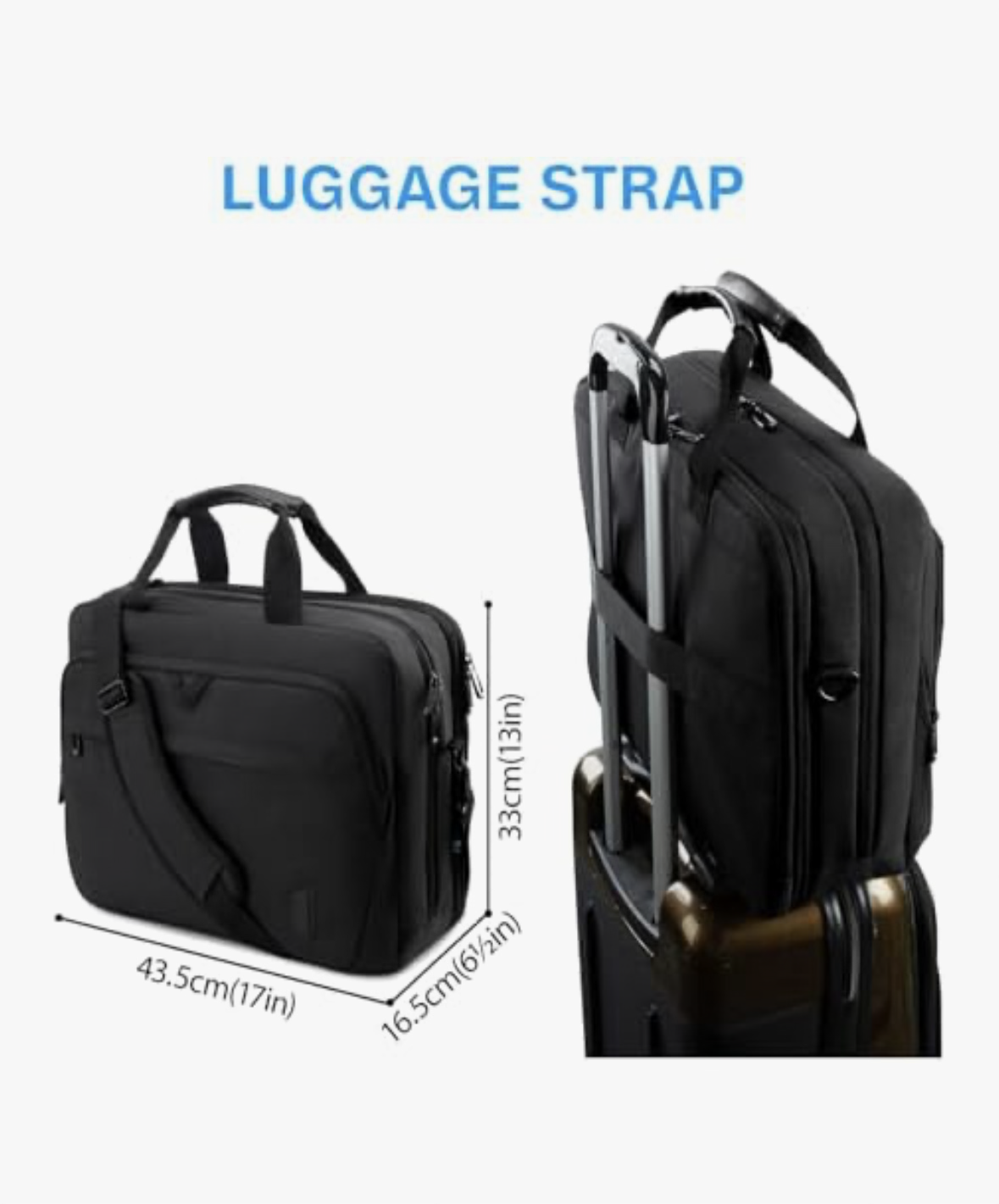 17.3 Inch Laptop Bag (Unisex Adults), Expandable Briefcase for Men Women Anti-Theft Computer Bag