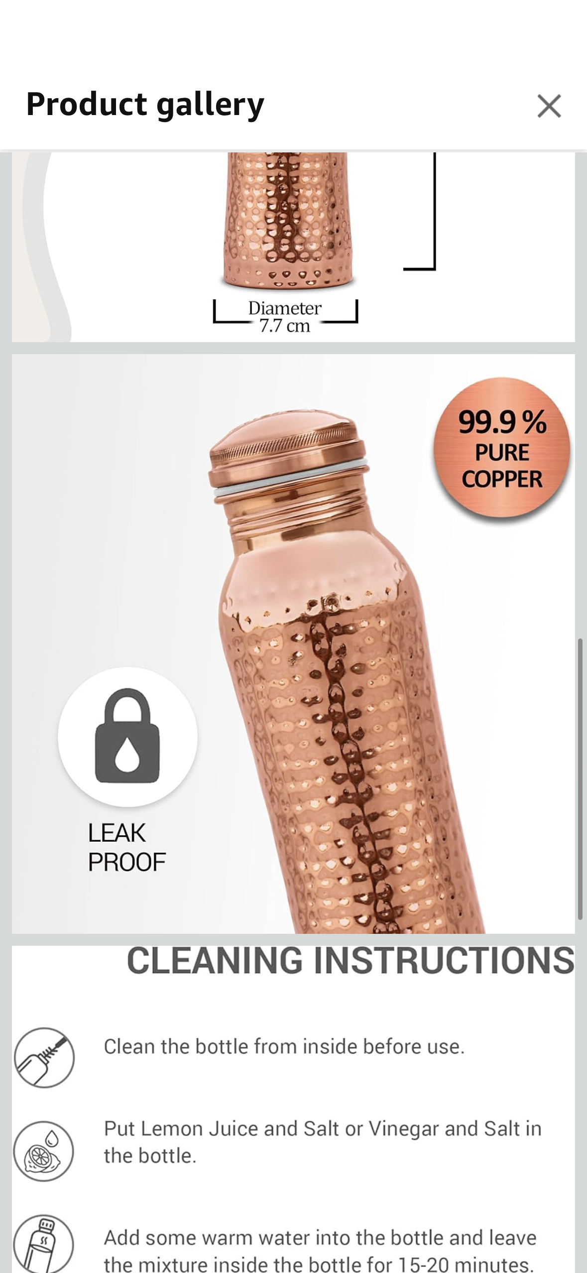 Milton Jewel Copper Water Bottle