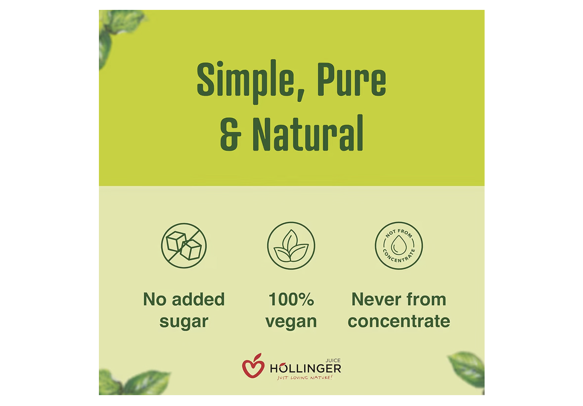 Hollinger Organic Apple Juice with No Added Sugar Never from Concentrate 200ml x 3
