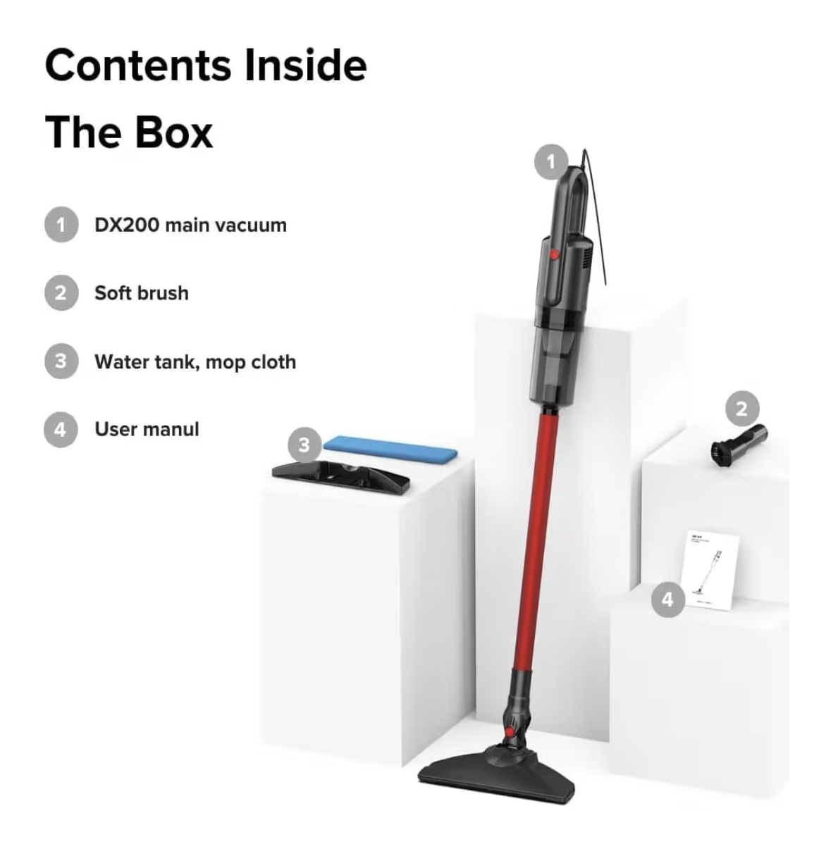 Airbot DX200 Ultra Thin Slim Wet & Dry Mop Vacuum with Water Tank Mopping Cloth Handheld Stick Vacuum Cleaner EU