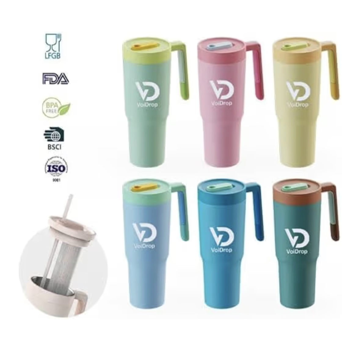 Quencher H2.0 FlowState Stainless Steel Vacuum, 1200ml Straw Lid, Stainless Steel Insulated Travel Mug- Modern Insulated Tumblers Cupholder Friendly Keeps Cold for 24 Hours