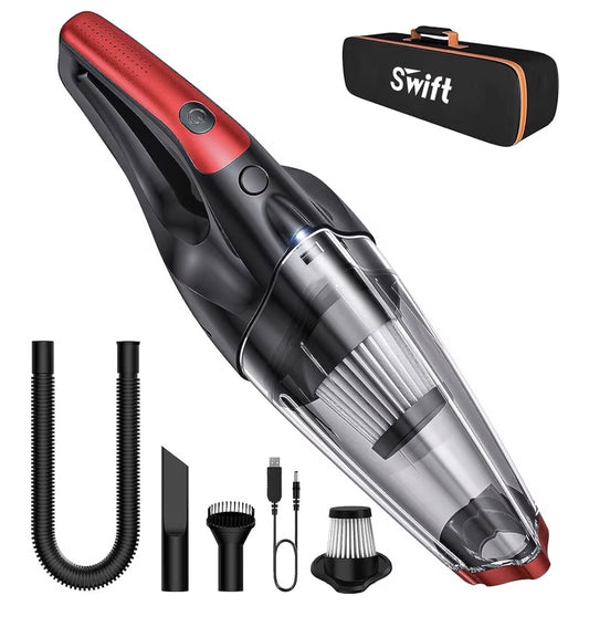 SWIFT Handheld Car Vacuum Cleaner Cordless, Portable Car Vacuum Cleaner with LED Display, Rechargeable Mini Dust Buster for Car, Home, Office Cleaning
