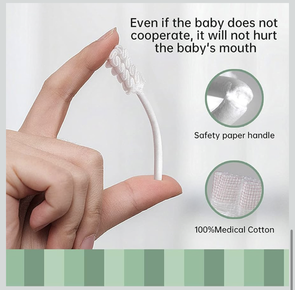 Mumoo Bear Baby Tongue Cleaner, Baby Toothbrush, Toothbrush Infant Upgrade Gum Cleaner Dental Care Supplies for Babies Soft Gauze for 0-36 Month Baby [60-Pack]
