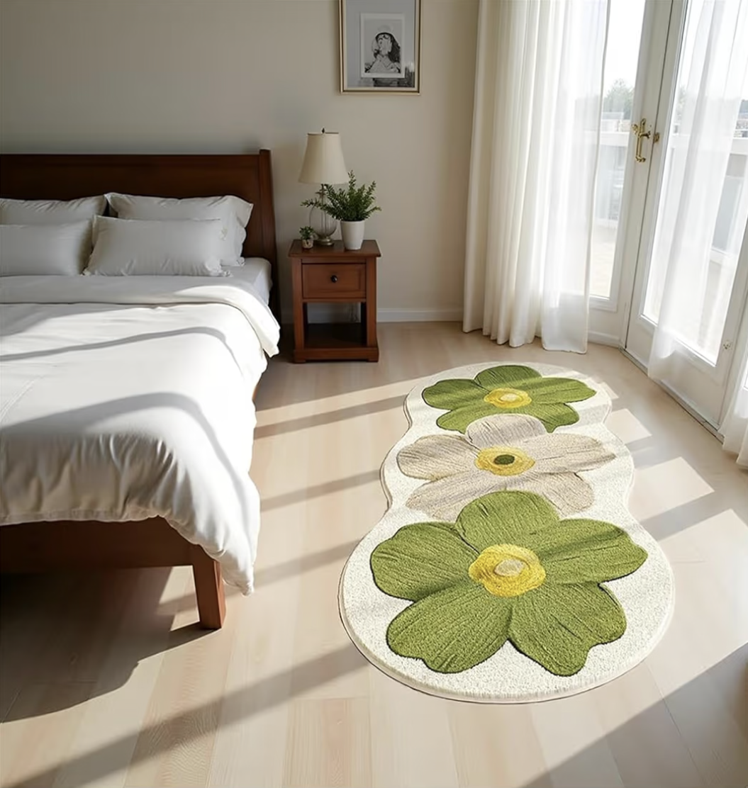 YelaJoy Flower Pattern Non-Slip Washable Rugs