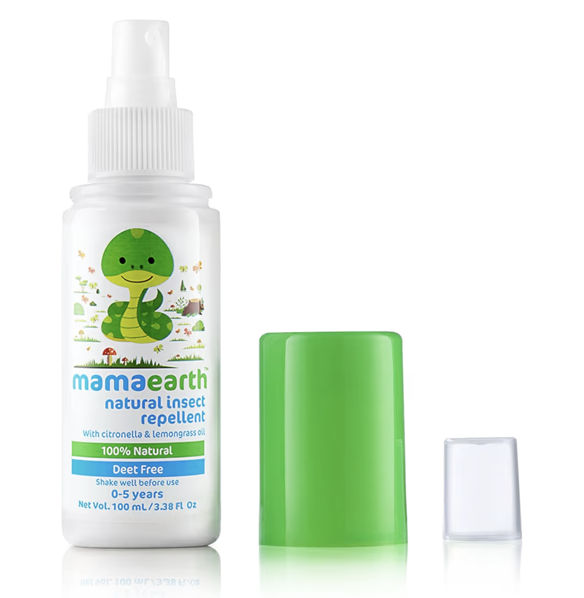 Mamaearth Natural Mosquito Repellent Spray with Citronella, Lemongrass & Peppermint Oil | DEET-Free, Toxin-Free Formula, Long-Lasting Indoor & Outdoor Protection |Safe & Gentle for 3+ Months, 100ml
