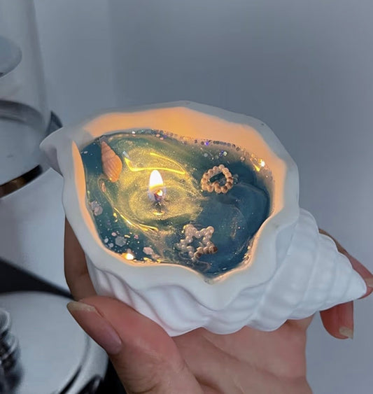 YelaJoy Ocean Shell Conch Scented Candle,Sea Shell Scented Good Luck Candle,Scented Candles Gifts for Women,Handmade Natural Scented Candles for Decorative and Meditation Stress Relief