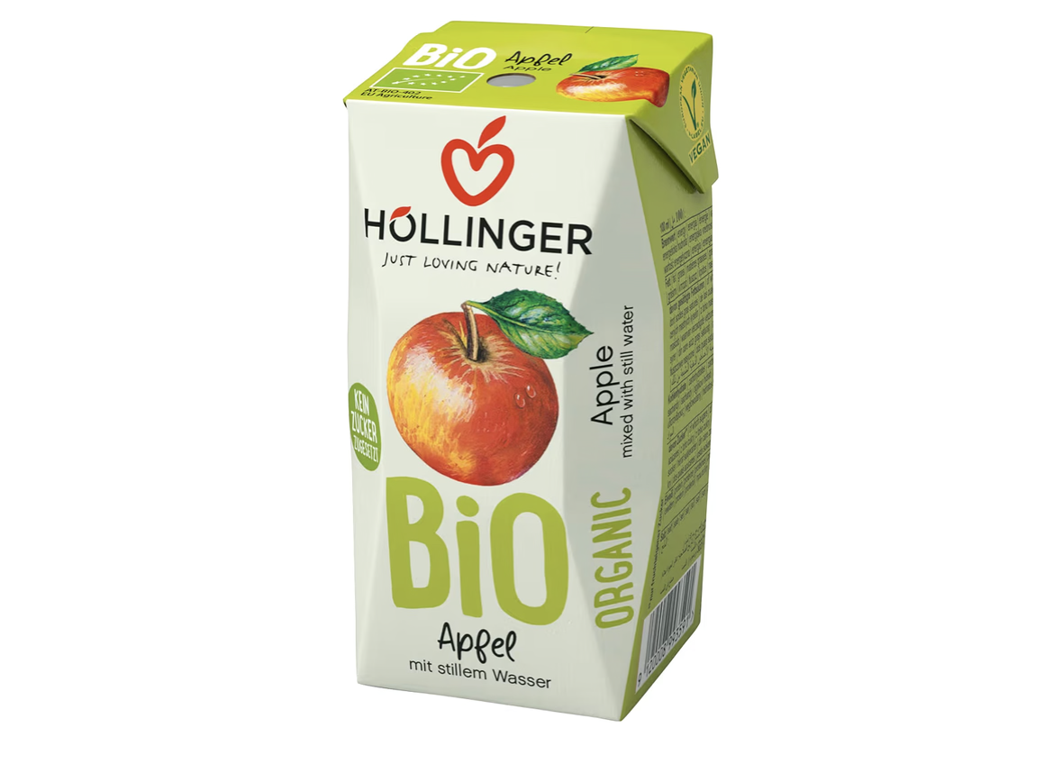 Hollinger Organic Apple Juice with No Added Sugar Never from Concentrate 200ml x 3