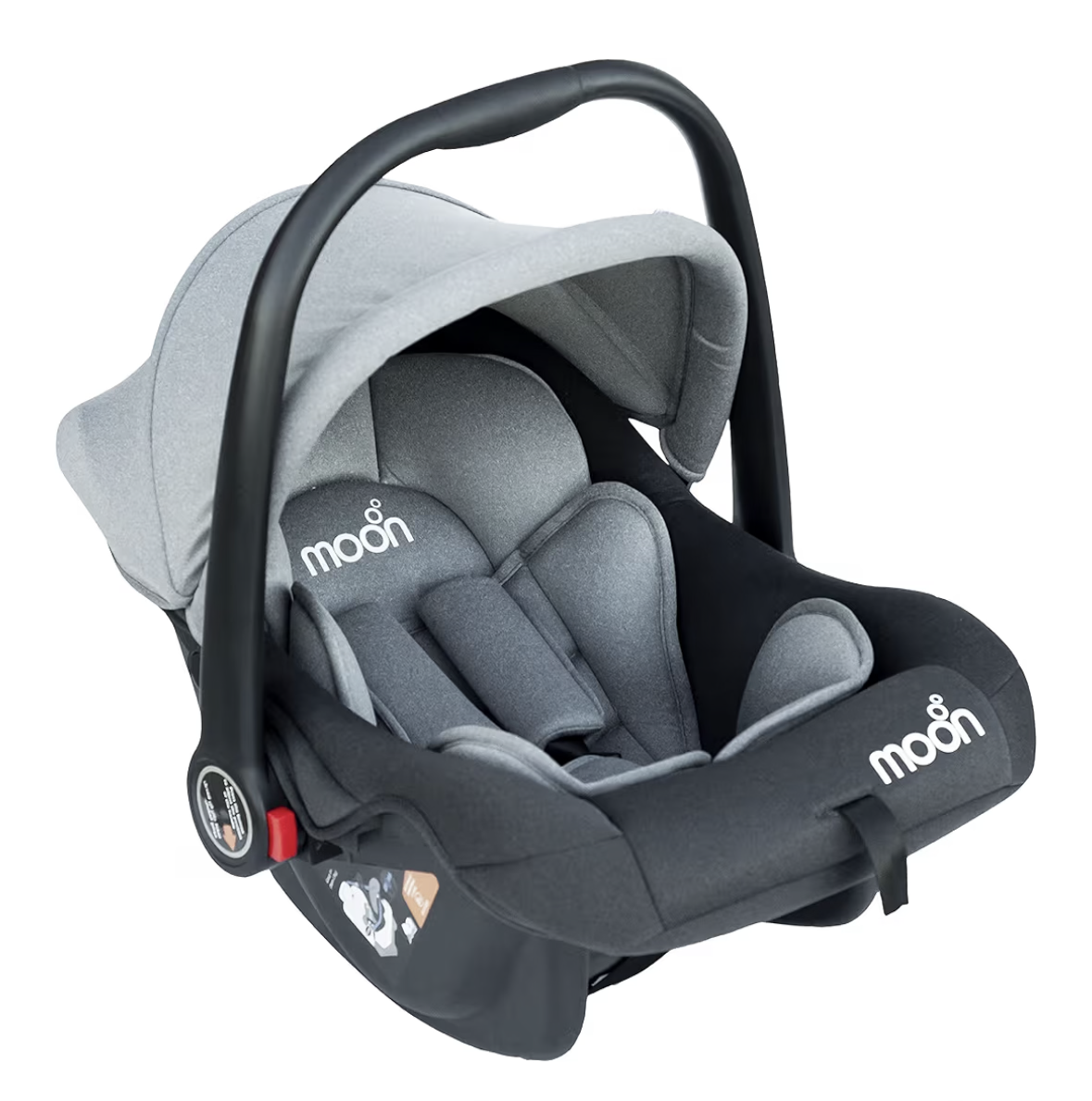 The Moon Brand Bibo Infant/Baby/Kids Travel Car Seat With Full Body Support Cushion Rear Facing Seat Carry Cot AdjUStable Canopy Suitable For 0 Months+0 13 Kg - Grey