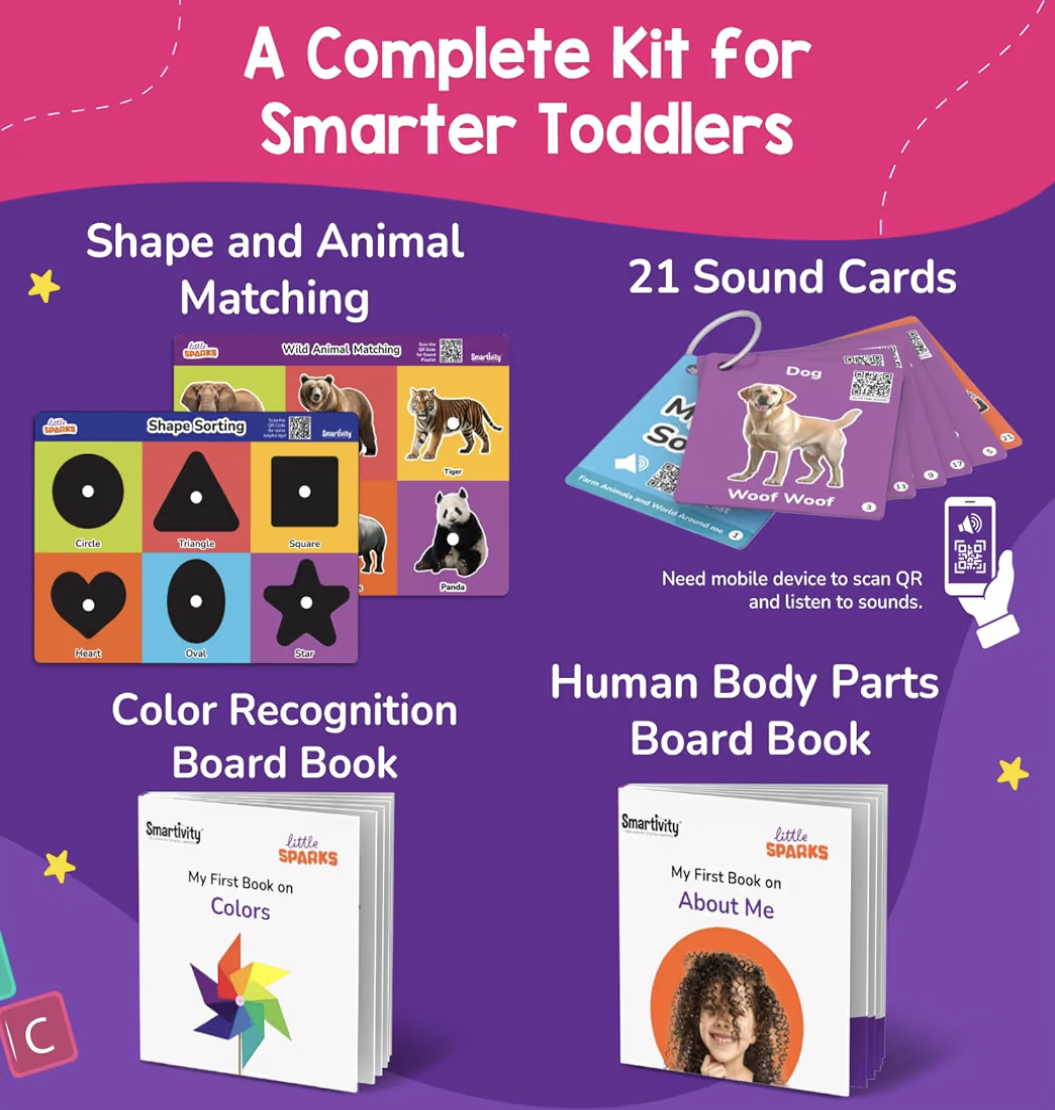 Smartivity 5in1 Montessori Play Box for 1+ Years Boys & Girls | 5 Educational Activities | Birthday Gift for 1+ Year Old Kids I Brain Boosting Toy, Builds - Motor, Shapes, Matching Skills