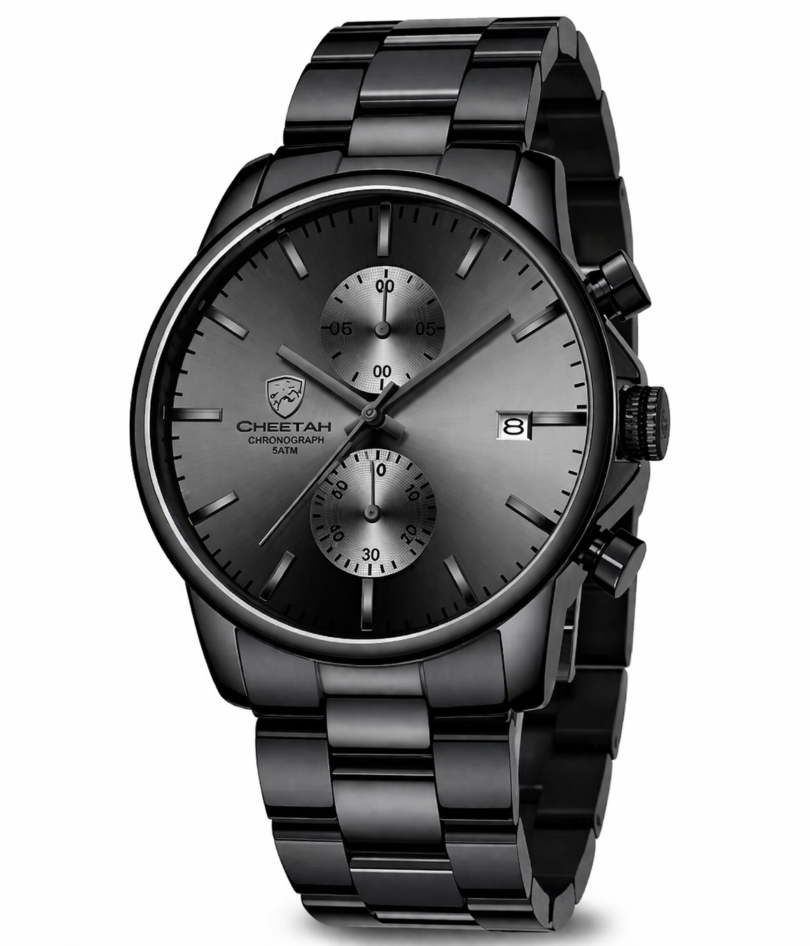 GOLDEN HOUR Fashion Business Mens Watches with Stainless Steel Waterproof Chronograph Quartz Watch for Men, Auto Date