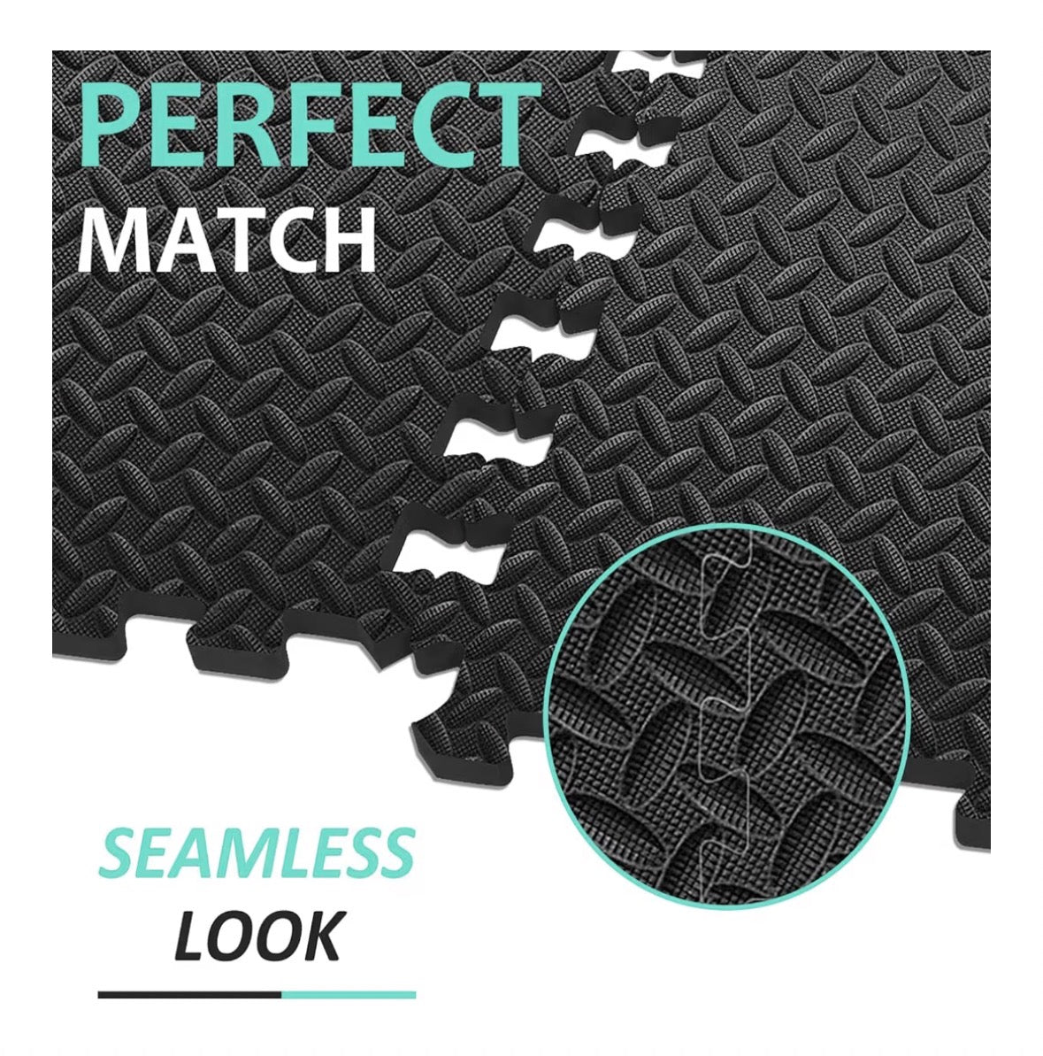MOMENT Exercise Floor Mat 6 Pack, Soft Interlocking Puzzle EVA Foam Gym Mat Floor Tiles, Non Slip Baby Playmat for Home Gym Playing Exercising, 40x40x1cm, 6 Piece (Black)