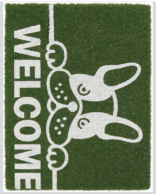 Welcome Door Mat, Non-Slip Dirt Trapping Outdoor & Indoor Entry Rug, Heavy Duty Easy Clean Doormat for Home, Porch, Kitchen, Balcony, All Seasons