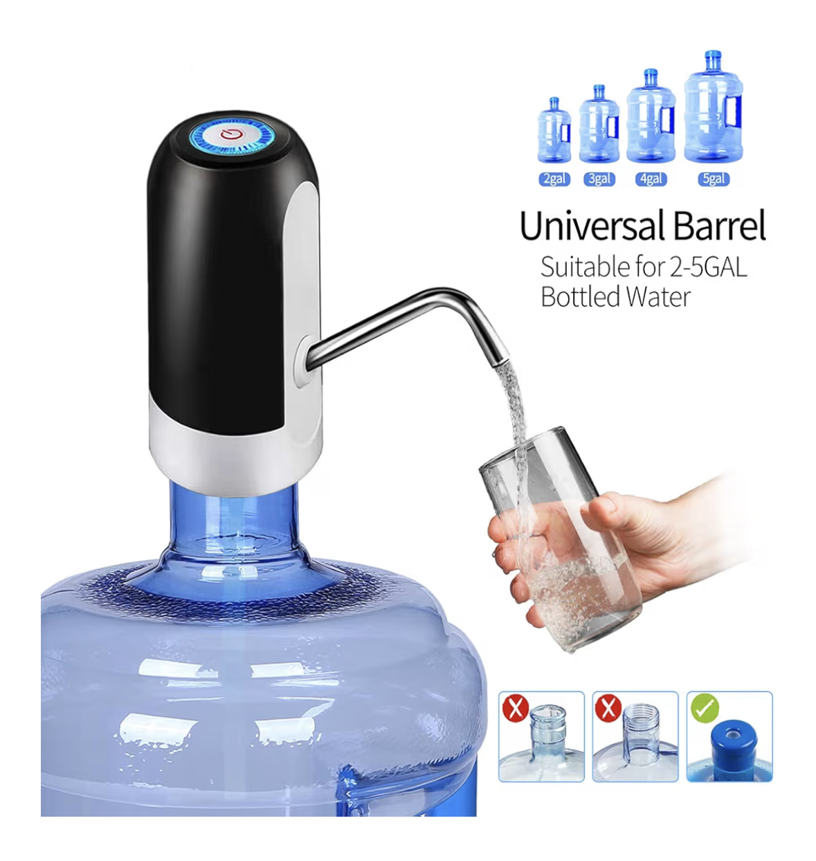 Water Bottle Pump 5 Gallon Water bottle dispenser USB Charging Automatic Drinking Water Pump Portable Electric Water Dispenser Water Bottle Switch