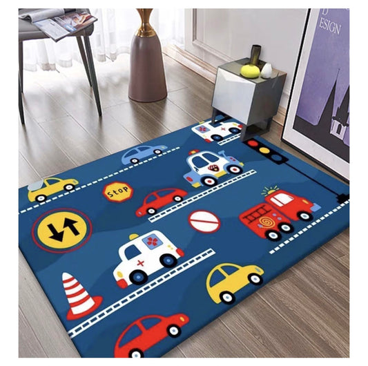 Rug for Kids Room, 80 * 160cm Kids Cars Baby Play Mat Kids Rug for Floor, Kids Classroom Rug Play Carpet for Children Bedroom Playroom (Transportation Cars)