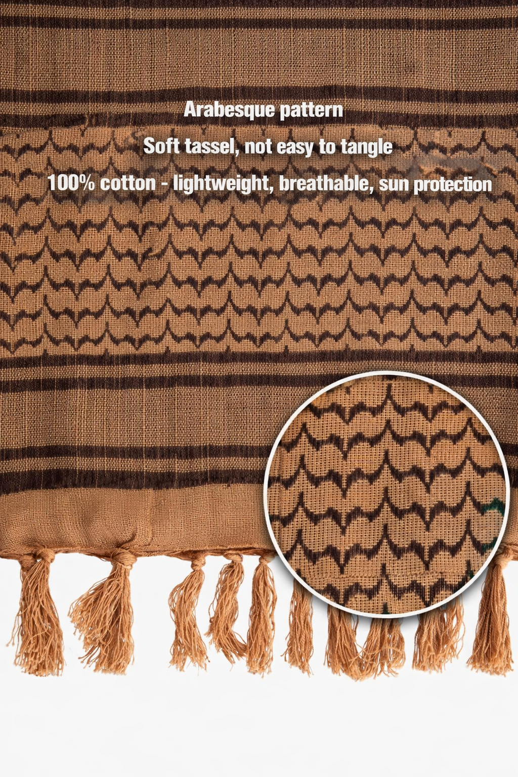 KASTWAVE Versatile 100% Cotton Desert Scarf for Men & Women, Dustproof Face Mask & Sunscreen Bandana (43x43 inches) - Perfect for Outdoor Sports