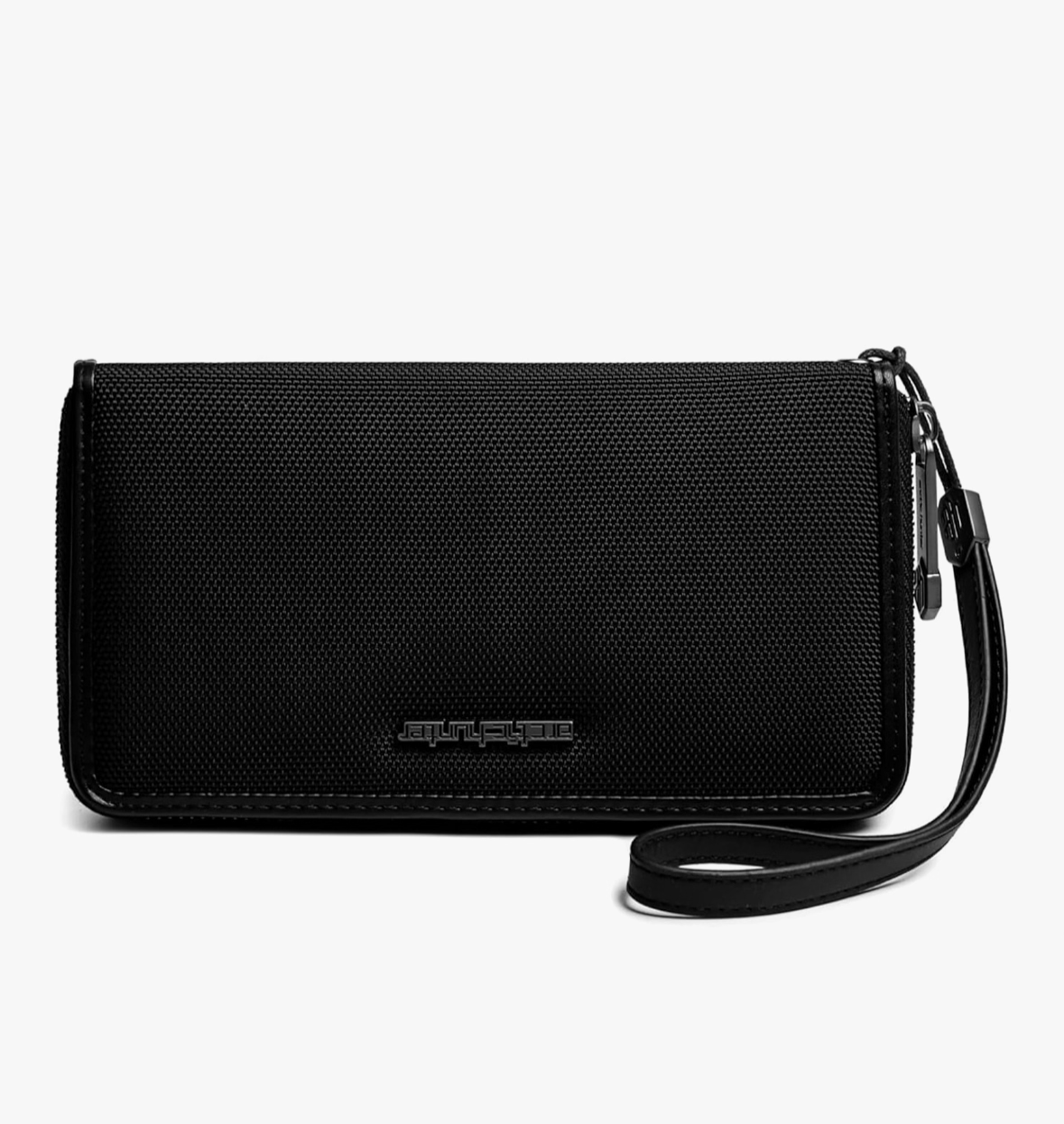 Arctic Hunter Long Wallet for Men Women Gift Box 1680D Polyester Passport Holder Zipper Coin Pocket Wrist Strap Money Hand Purse for Checkbook Cash Credit Card Passport, Black
